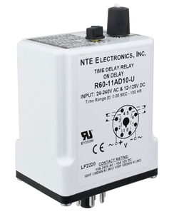 NTE R60 11AD10 U Relay DPDT Programmable Time Delay 24 240Vac Plus 12